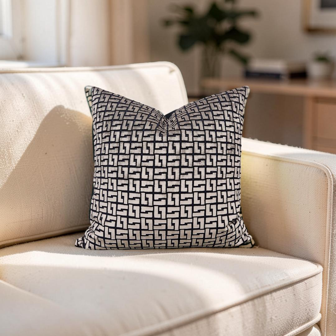 Holly Hunt Decorative Pillow Interlock Bronze Night 20x20" Knife Edge Cover
