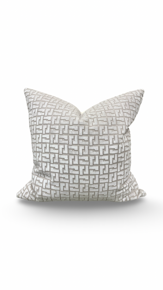 Interlock Whitewash 22x22" Knife Edge Decorative Throw Pillow