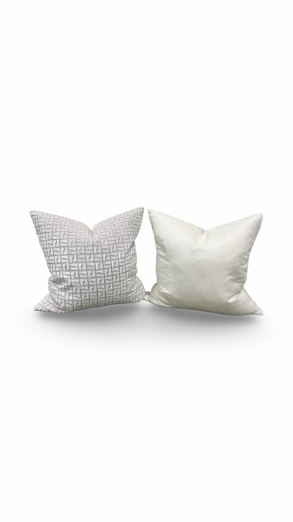 Interlock Whitewash 22x22" Knife Edge Decorative Throw Pillow
