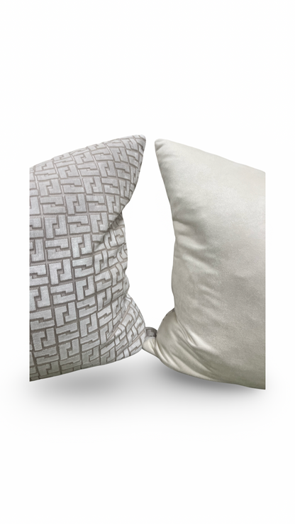 Interlock Whitewash 22x22" Knife Edge Decorative Throw Pillow