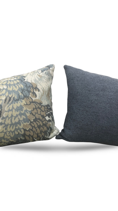 House of Fabrika Lumbar Pillow Forest Muted Blue - 12x18" Knife Edge Cover