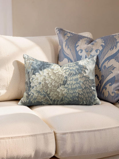House of Fabrika Lumbar Pillow Forest Muted Blue - 12x18" Knife Edge Cover