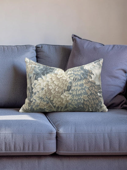 House of Fabrika Lumbar Pillow Forest Muted Blue - 12x18" Knife Edge Cover