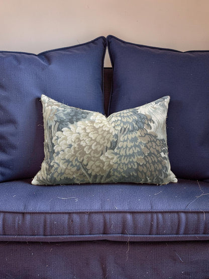 House of Fabrika Lumbar Pillow Forest Muted Blue - 12x18" Knife Edge Cover
