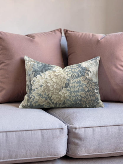 House of Fabrika Lumbar Pillow Forest Muted Blue - 12x18" Knife Edge Cover
