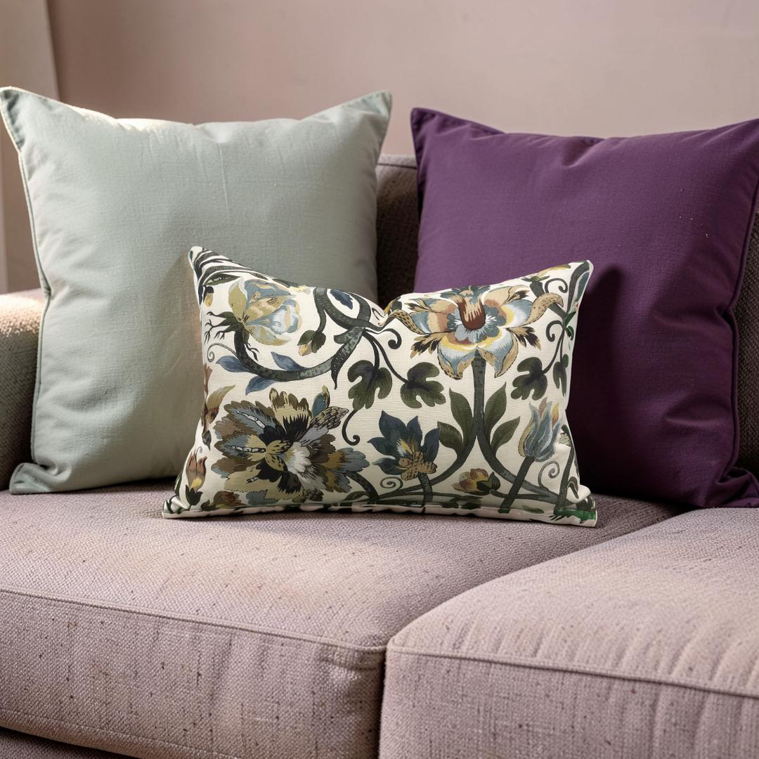 House of Hackney Lumbar Pillow Gaia Ecru 12x18" Knife Edge Cover