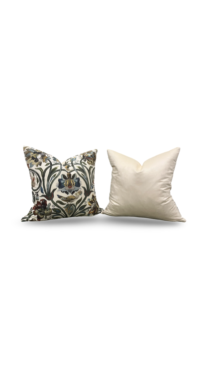 House of Hackney Decorative Pillow Gaia Ecru with Cream back 20x20" Knife Edge Cover