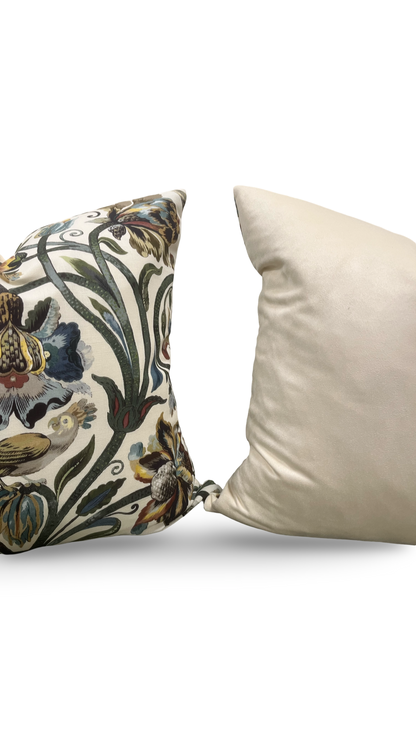 House of Hackney Decorative Pillow Gaia Ecru with Cream back 20x20" Knife Edge Cover