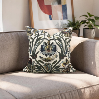 House of Hackney Decorative Pillow Gaia Ecru with Cream back 20x20" Knife Edge Cover