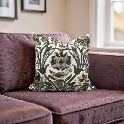 House of Hackney Decorative Pillow Gaia Ecru with Cream back 20x20" Knife Edge Cover