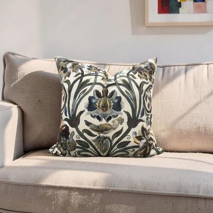 House of Hackney Decorative Pillow Gaia Ecru with Cream back 20x20" Knife Edge Cover