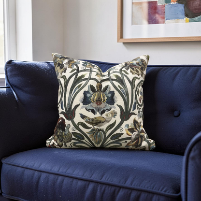 House of Hackney Decorative Pillow Gaia Ecru with Cream back 20x20" Knife Edge Cover