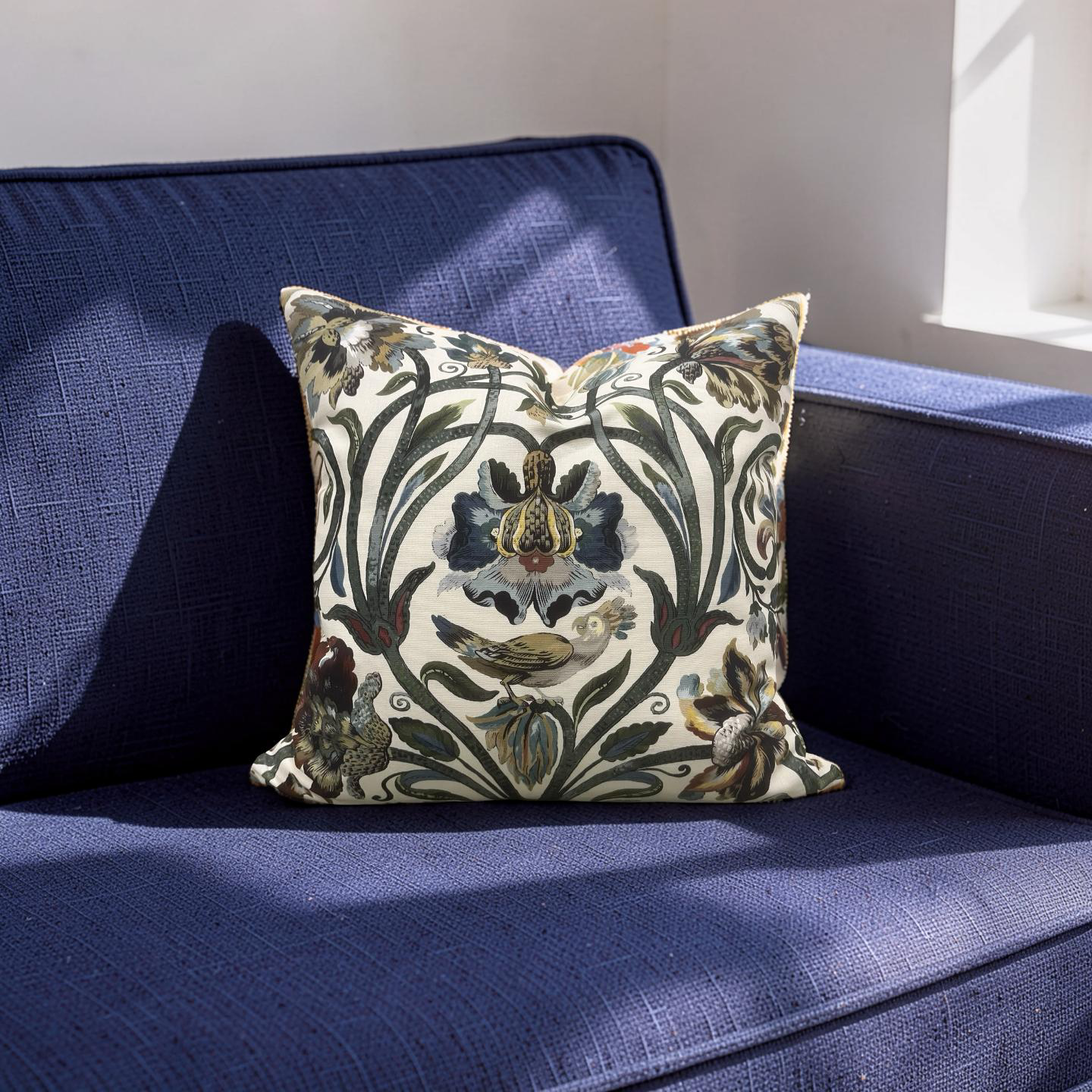 House of Hackney Decorative Pillow Gaia Ecru with Cream back 20x20" Knife Edge Cover