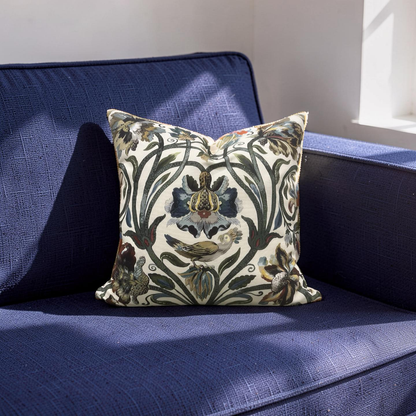 House of Hackney Decorative Pillow Gaia Ecru with Cream back 20x20" Knife Edge Cover