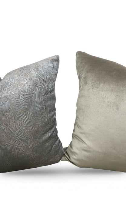 Casamance Fabric Decorative Pillow Tanagra Celadon 18x18" Knife Edge Cover