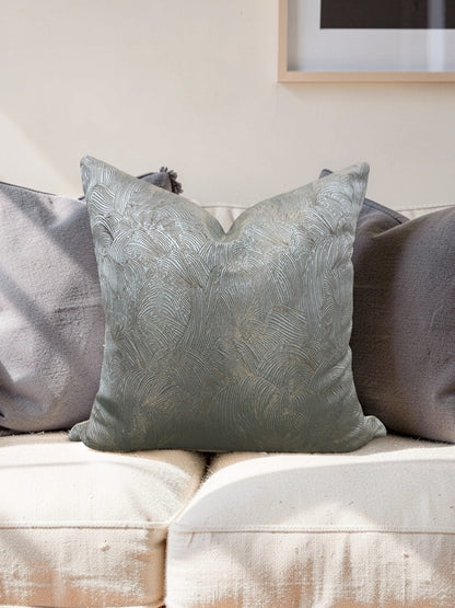 Casamance Fabric Decorative Pillow Tanagra Celadon 18x18" Knife Edge Cover