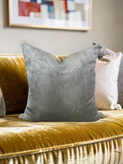 Casamance Fabric Decorative Pillow Tanagra Celadon 18x18" Knife Edge Cover