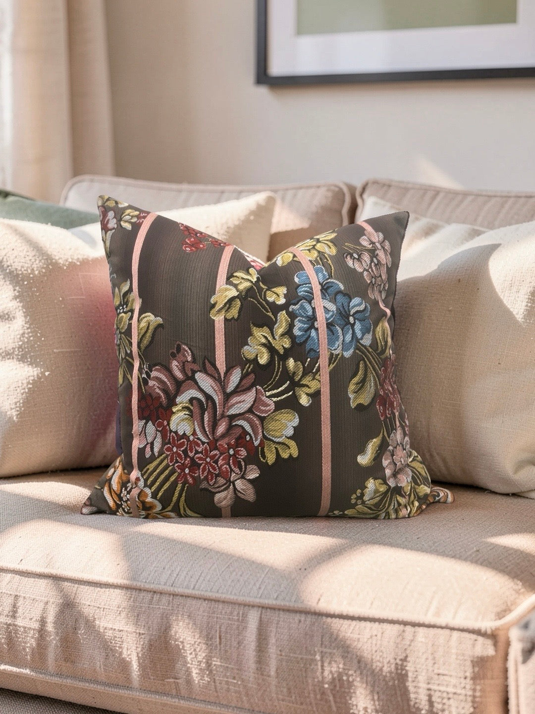 Jim Thompson Fabric Decorative Pillow Orangerie Meissen 20x20" Knife Edge Cover