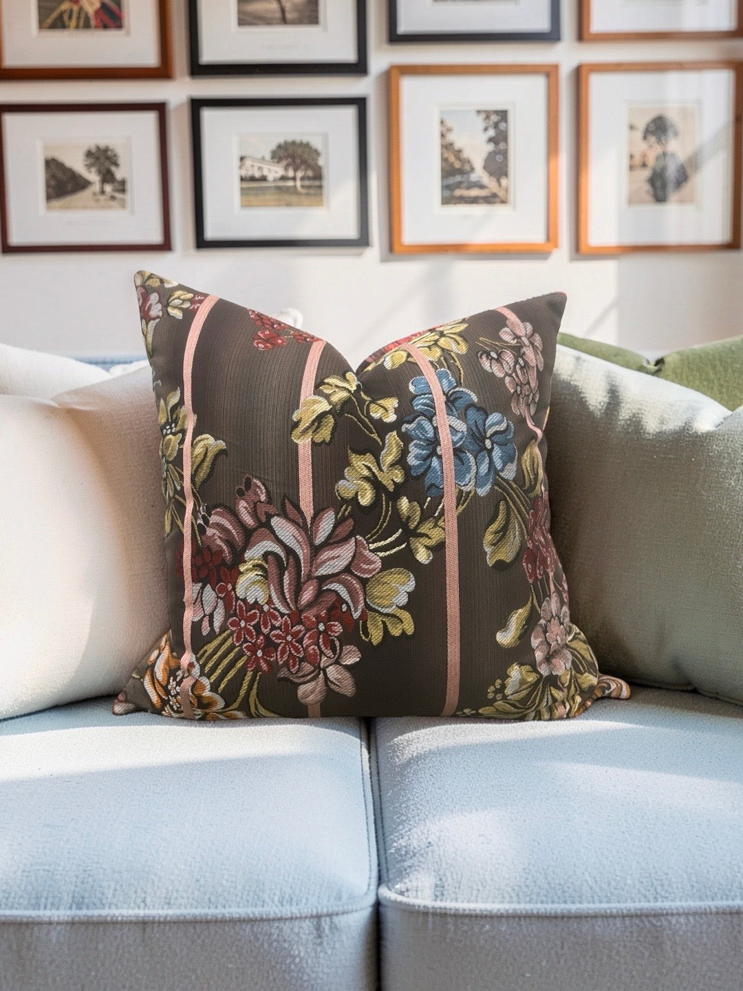 Jim Thompson Fabric Decorative Pillow Orangerie Meissen 20x20" Knife Edge Cover