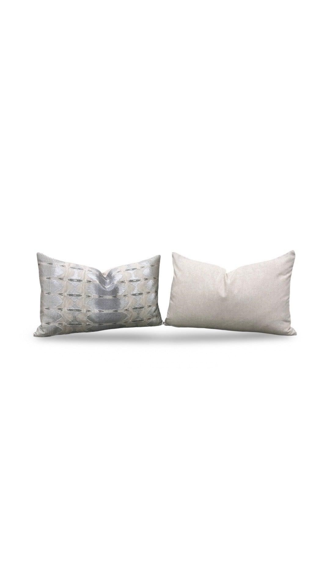 Jim Thompson Fabric Lumbar Pillow Sulawesi Stripe Cloud 12x18" Knife Edge Cover