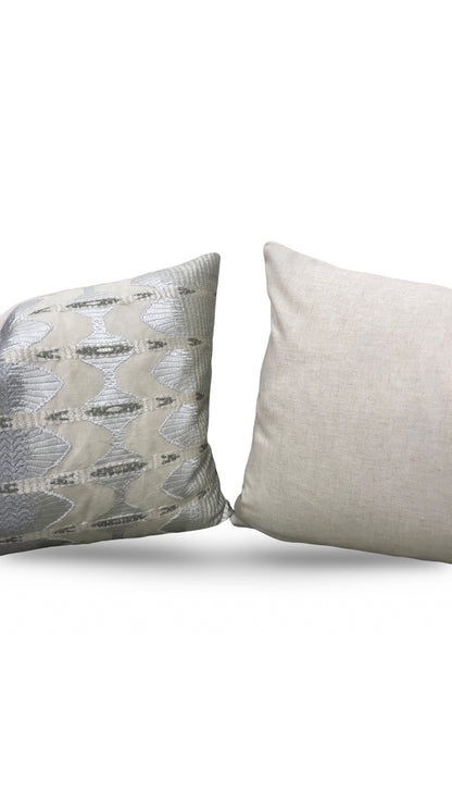 Jim Thompson Fabric Lumbar Pillow Sulawesi Stripe Cloud 12x18" Knife Edge Cover