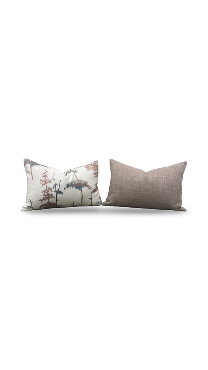 Jiun Ho Fabric Lumbar Pillow Daisugi Opal 12x18" Knife Edge Cover