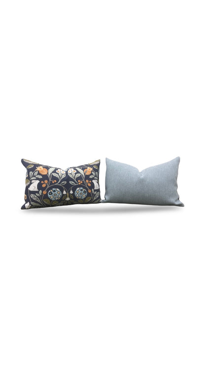 Sherwood Forester Lumbar Pillow Denim Spice 12x18" Knife Edge Cover