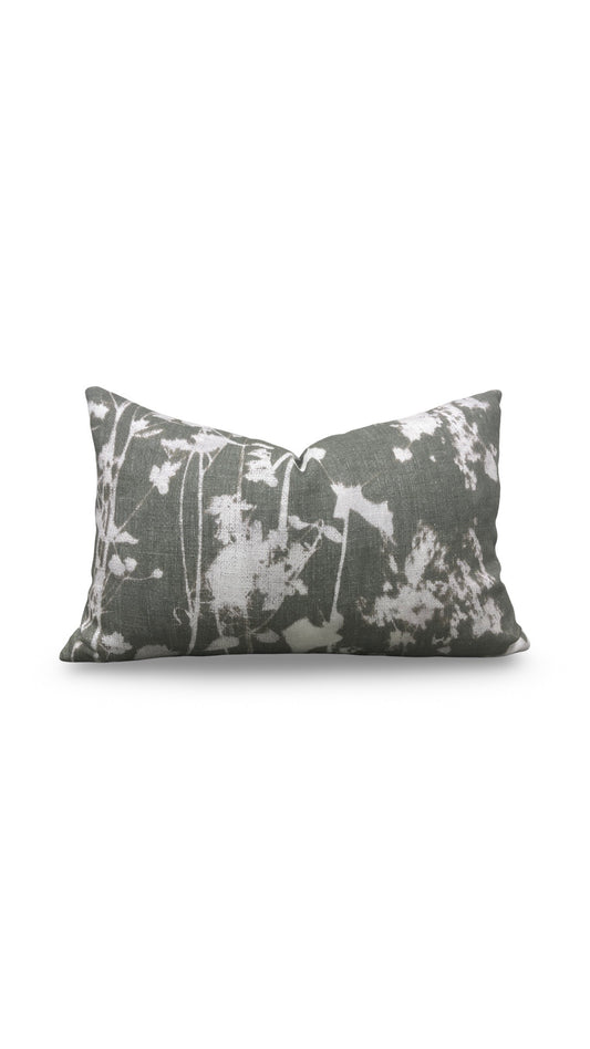 Pollack Fabric Lumbar Pillow Late Summer Moss 12x18" Knife Edge Cover
