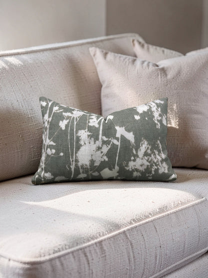 Pollack Fabric Lumbar Pillow Late Summer Moss 12x18" Knife Edge Cover