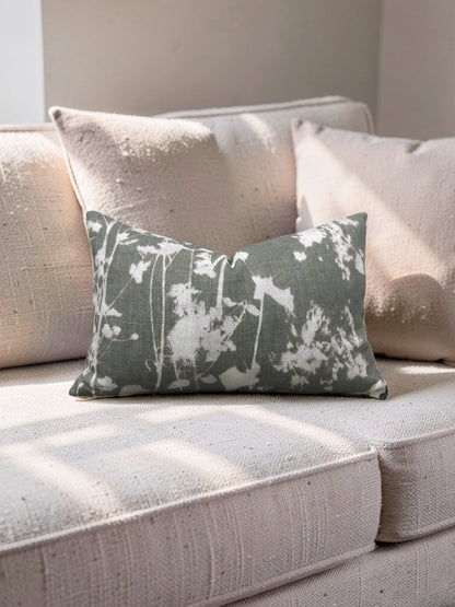 Pollack Fabric Lumbar Pillow Late Summer Moss 12x18" Knife Edge Cover