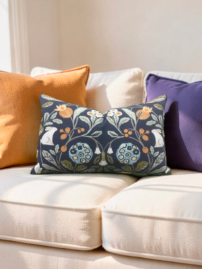 Sherwood Forester Lumbar Pillow Denim Spice 12x18" Knife Edge Cover