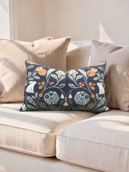 Sherwood Forester Lumbar Pillow Denim Spice 12x18" Knife Edge Cover