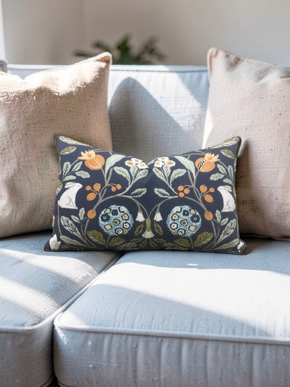 Sherwood Forester Lumbar Pillow Denim Spice 12x18" Knife Edge Cover