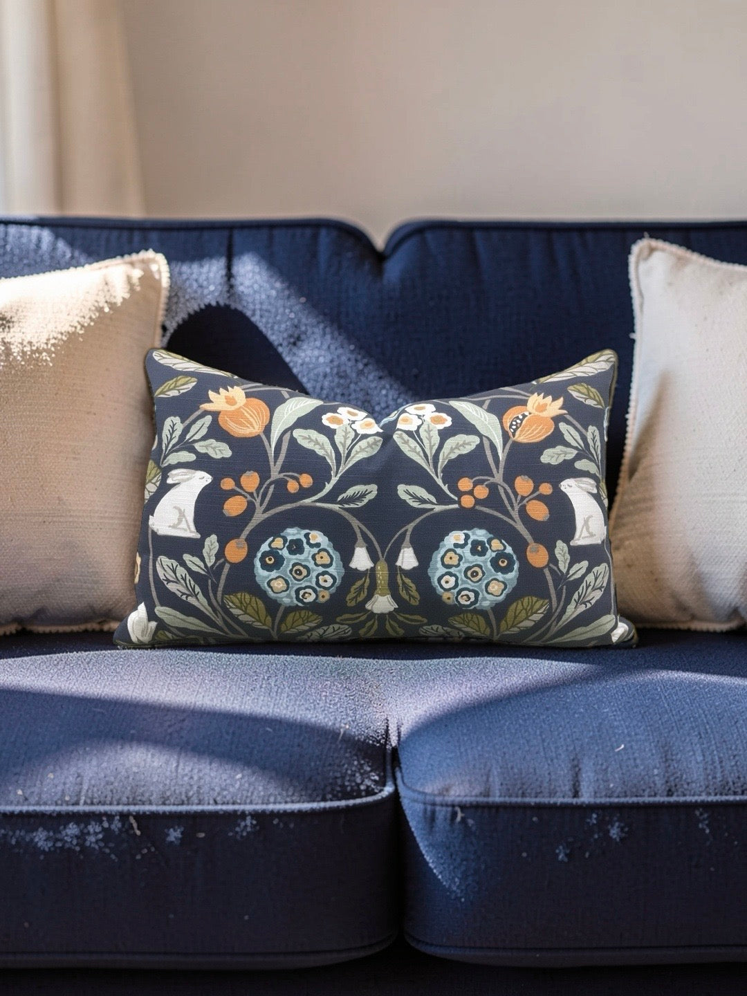 Sherwood Forester Lumbar Pillow Denim Spice 12x18" Knife Edge Cover