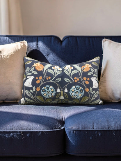 Sherwood Forester Lumbar Pillow Denim Spice 12x18" Knife Edge Cover