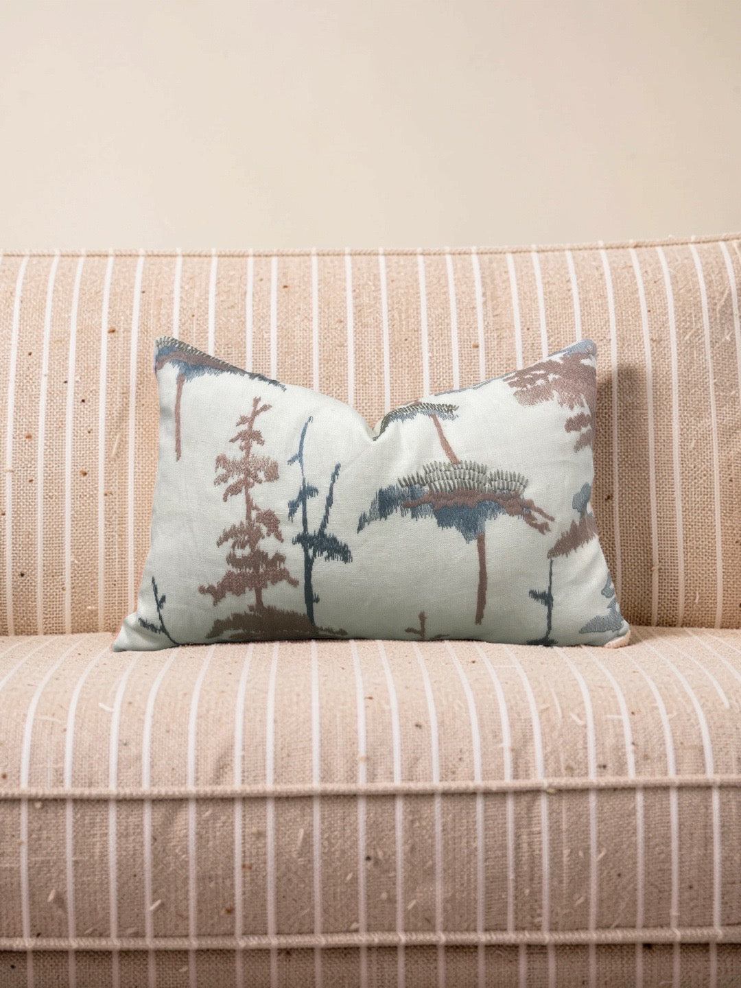 Jiun Ho Fabric Lumbar Pillow Daisugi Opal 12x18" Knife Edge Cover