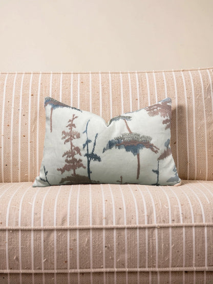 Jiun Ho Fabric Lumbar Pillow Daisugi Opal 12x18" Knife Edge Cover