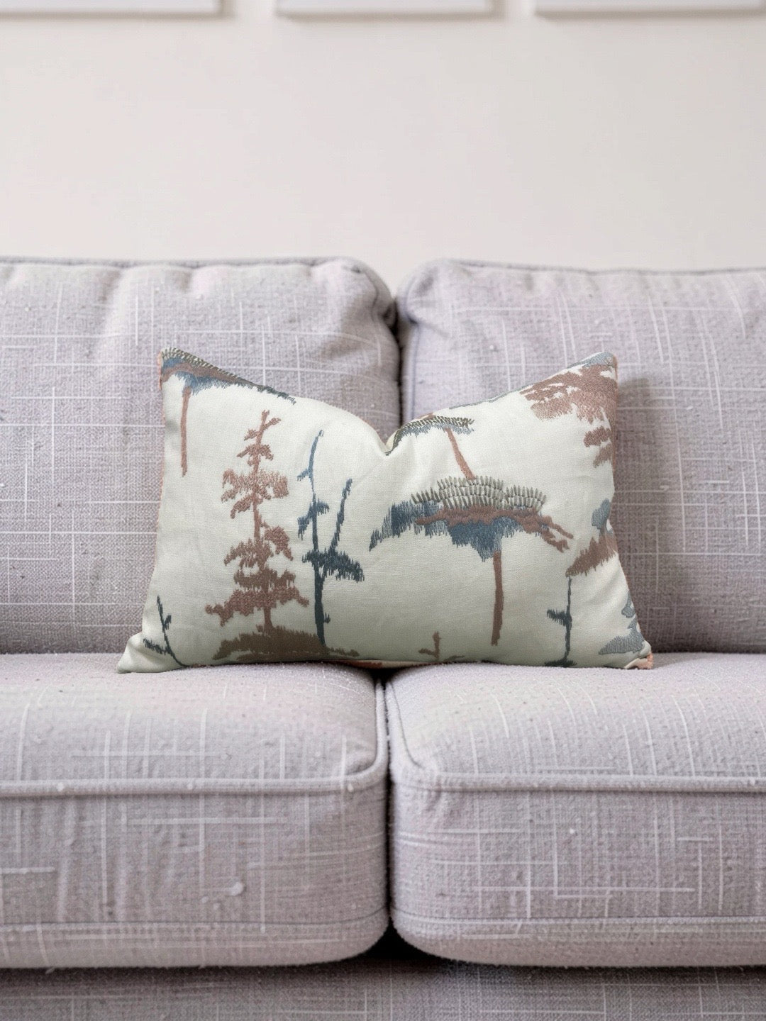 Jiun Ho Fabric Lumbar Pillow Daisugi Opal 12x18" Knife Edge Cover