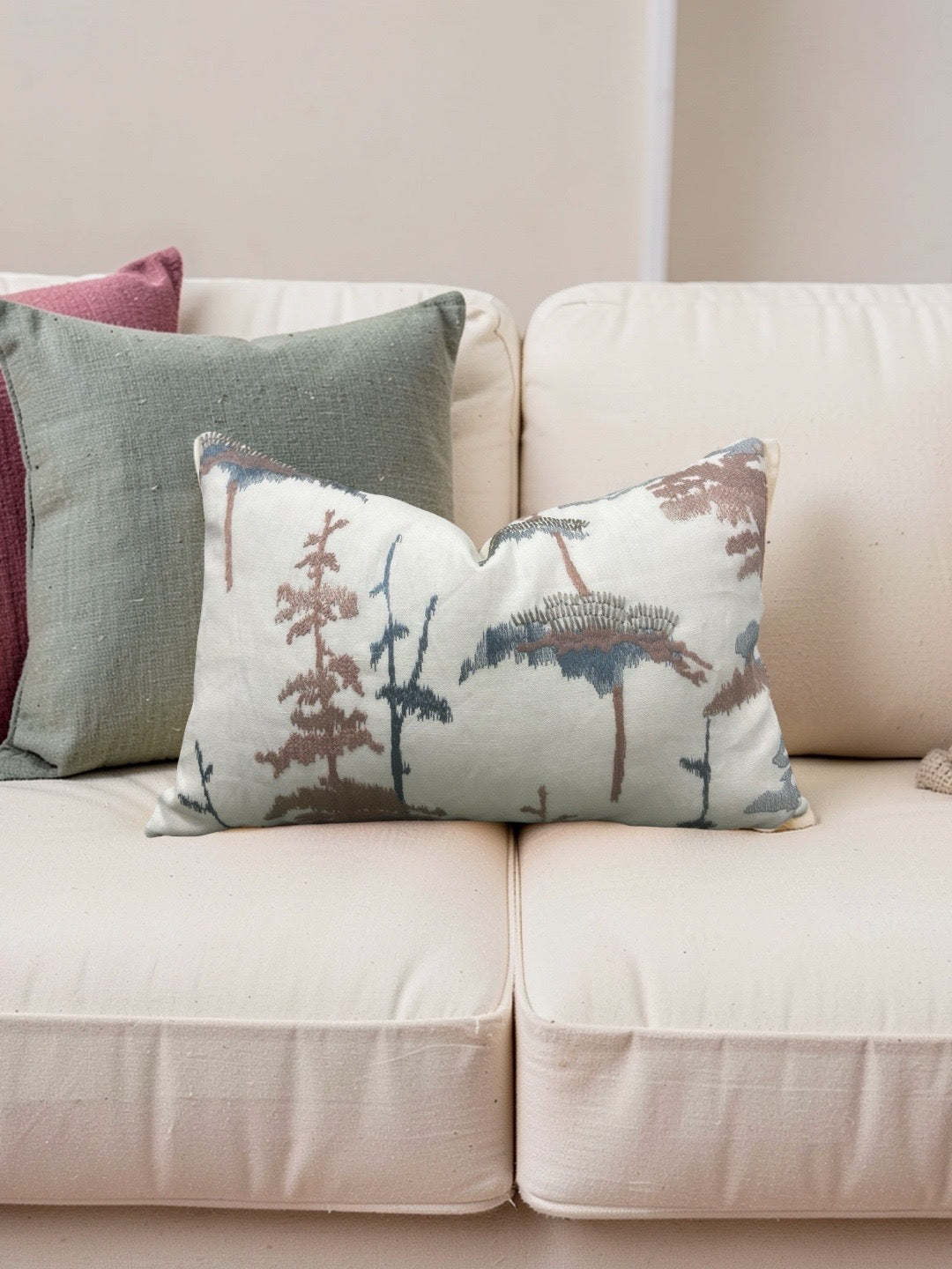 Jiun Ho Fabric Lumbar Pillow Daisugi Opal 12x18" Knife Edge Cover