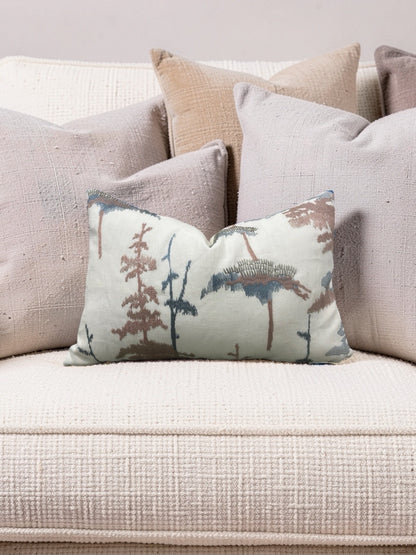 Jiun Ho Fabric Lumbar Pillow Daisugi Opal 12x18" Knife Edge Cover