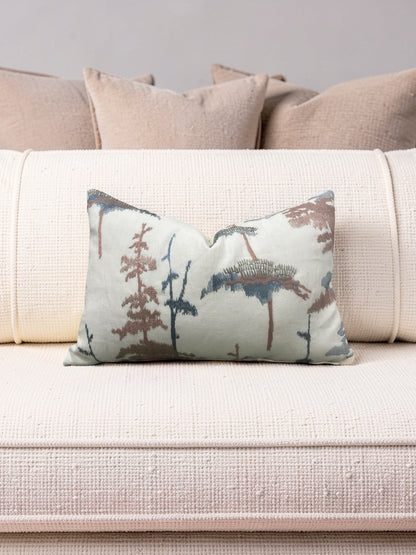 Jiun Ho Fabric Lumbar Pillow Daisugi Opal 12x18" Knife Edge Cover