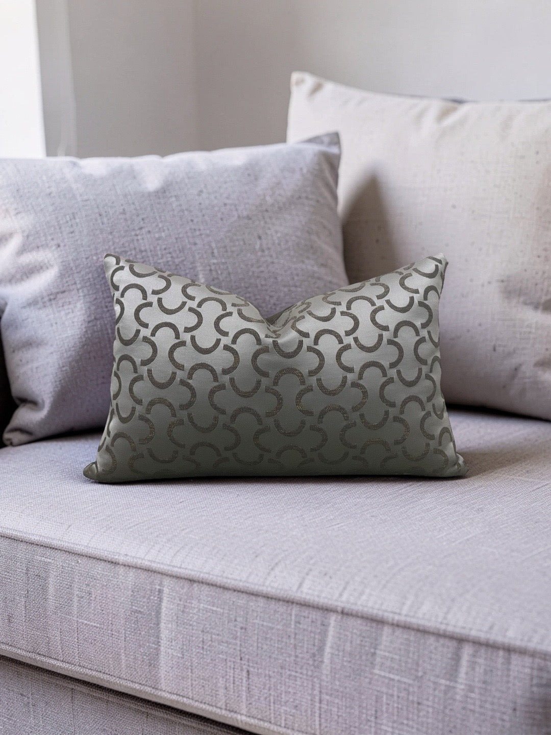 Dedar Fabric Lumbar Pillow Mezzaluna 12x18" Knife Edge Cover