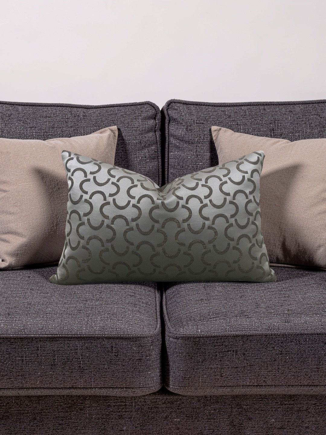 Dedar Fabric Lumbar Pillow Mezzaluna 12x18" Knife Edge Cover