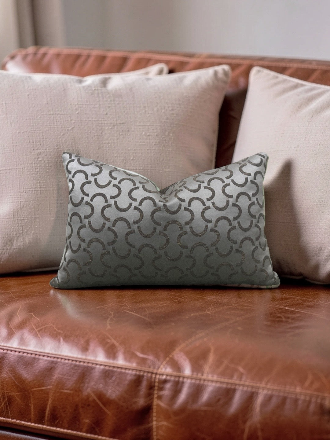 Dedar Fabric Lumbar Pillow Mezzaluna 12x18" Knife Edge Cover