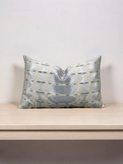 Jim Thompson Fabric Lumbar Pillow Sulawesi Stripe Cloud 12x18" Knife Edge Cover