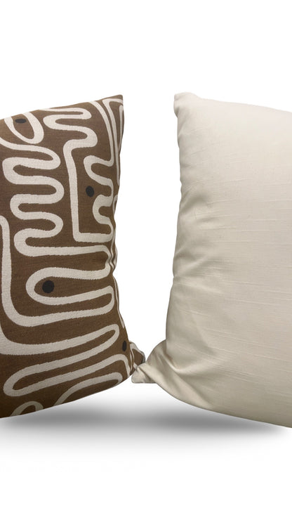 Decorative Pillow Nema Teak 22x22" Knife Edge Cover