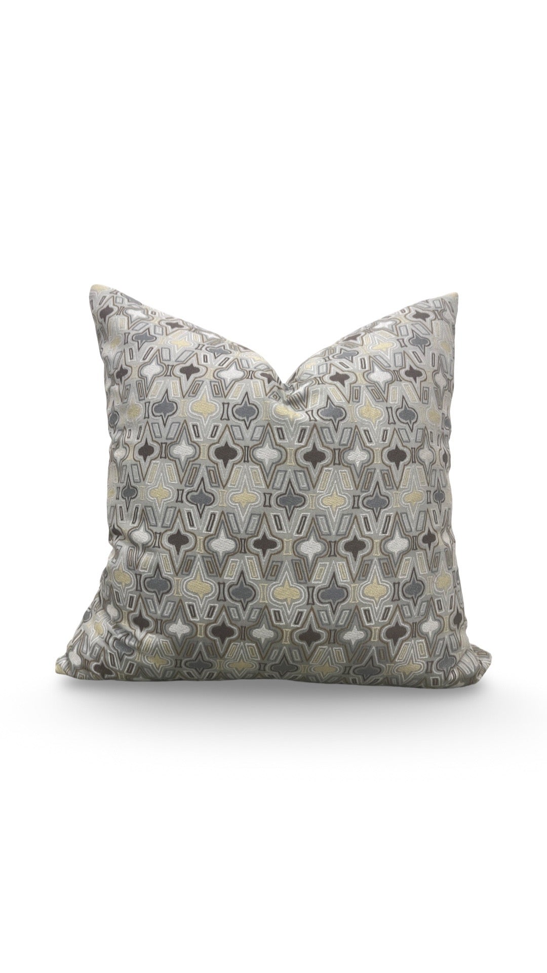 Brunschwig & Fils Fabric Decorative Pillow Casino Royale Pewter 22x22" Knife Edge Cover