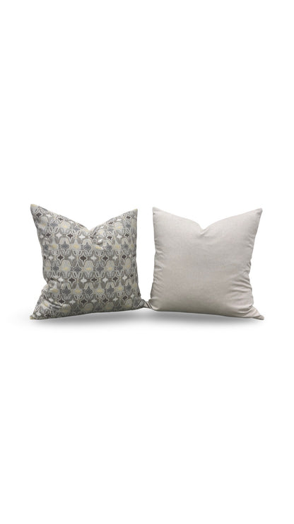 Brunschwig & Fils Fabric Decorative Pillow Casino Royale Pewter 22x22" Knife Edge Cover