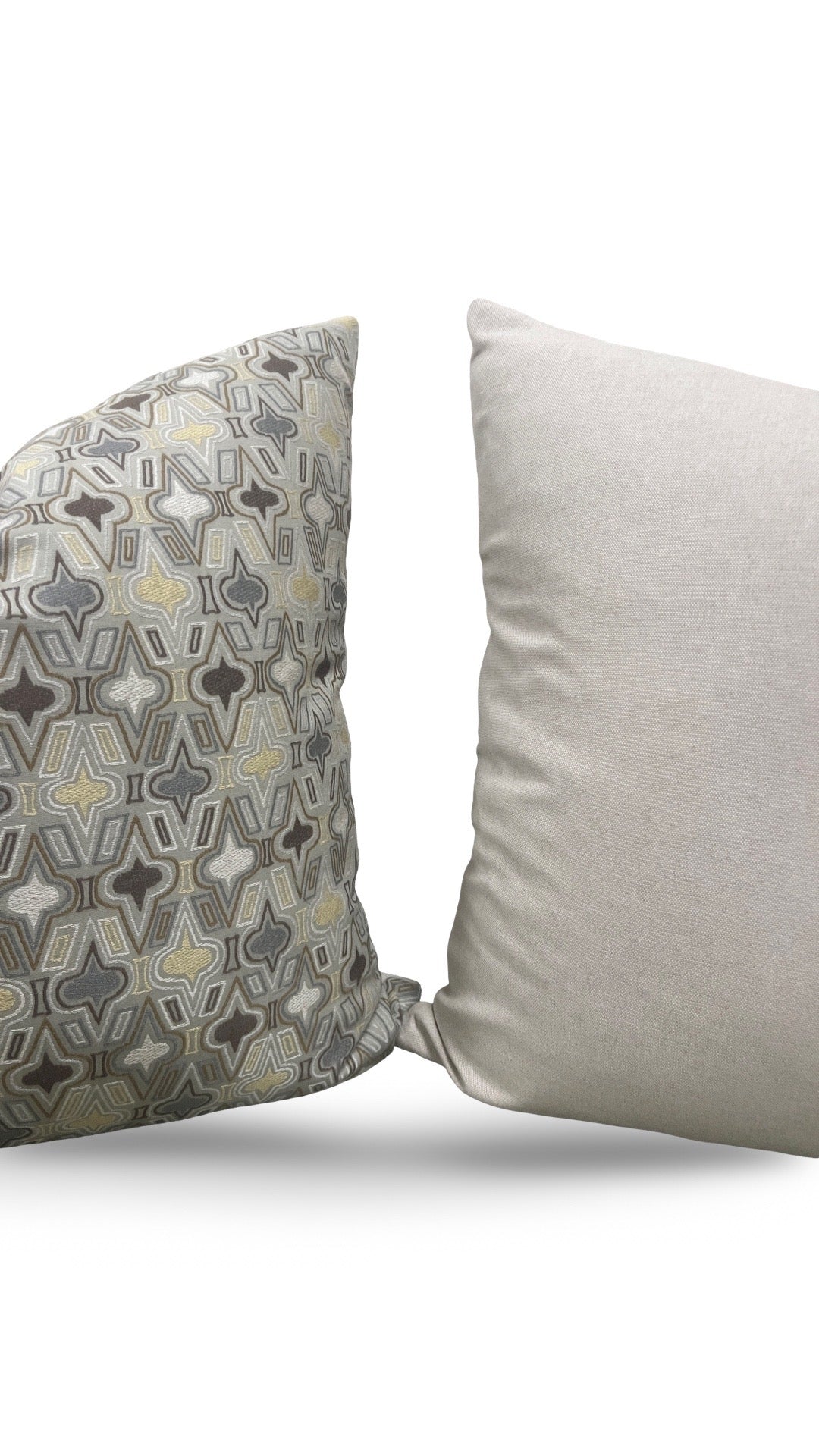 Brunschwig & Fils Fabric Decorative Pillow Casino Royale Pewter 22x22" Knife Edge Cover