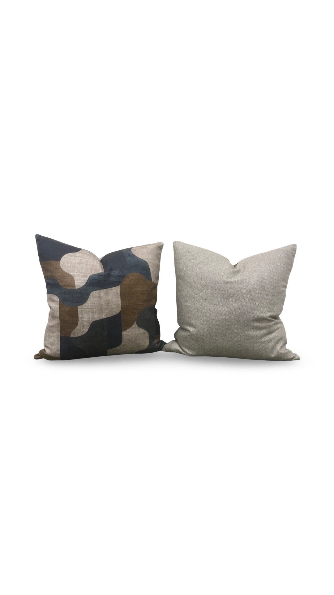 Casamance Fabric Decorative Pillow Belle Epoque Anthracite 22x22" Knife Edge Cover